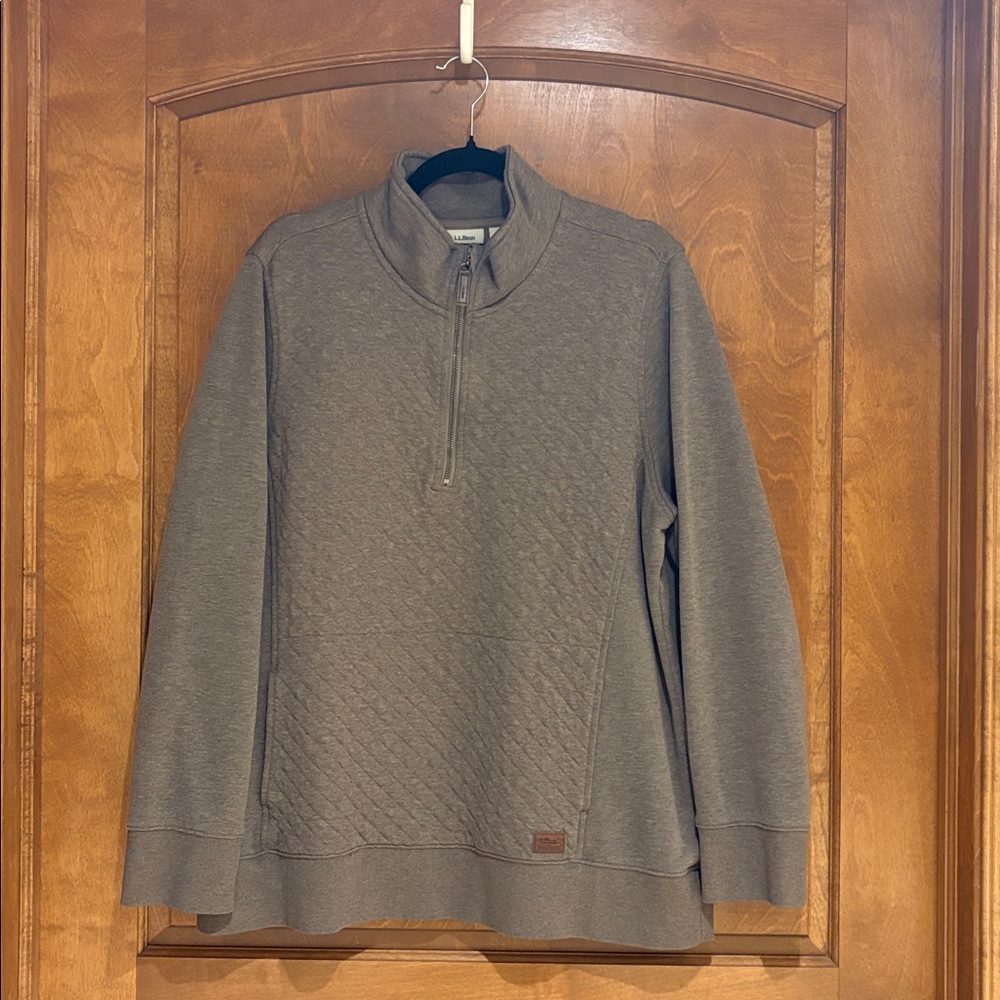L.L. Bean Burgundy Quilted Pullover